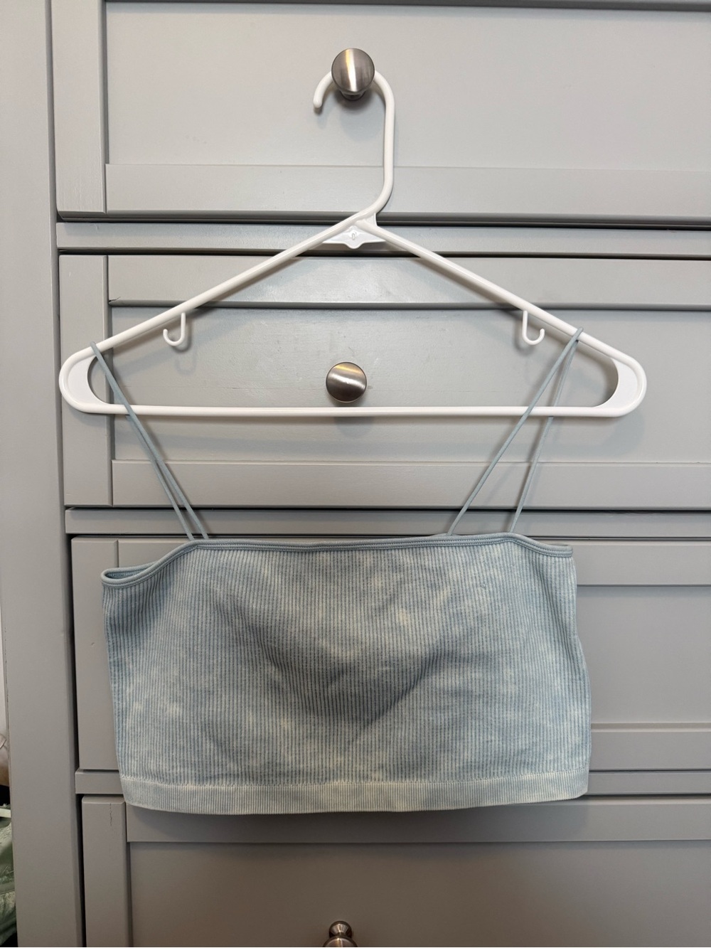 Aeropostale Light Blue Tie-Dye Ribbed Crop Cami